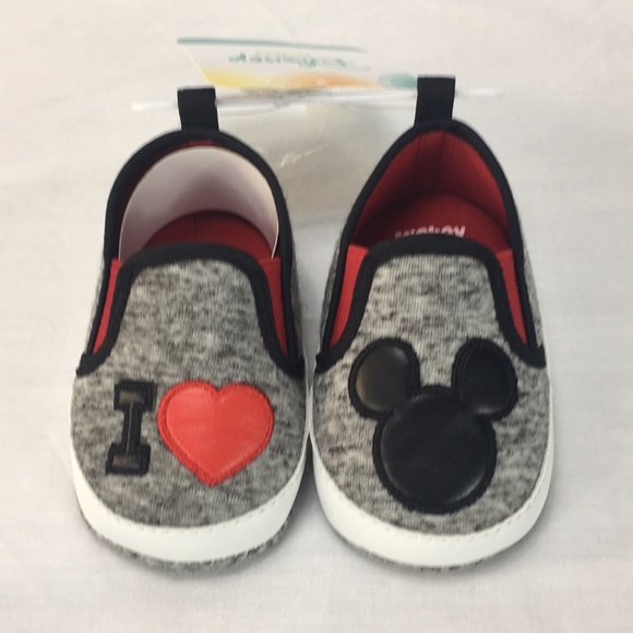 Disney Other - NWT Mickey Mouse Gray I Love ❤️ Mickey Shoes